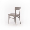Set di 4 sedie in legno laccato grigio chiaro con seduta in similpelle - Dimensioni: 45x44x82 cm