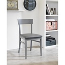 Set di 4 sedie in legno laccato grigio scuro con seduta in similpelle - Dimensioni 45x44x82 cm