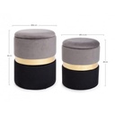 Set due pouf moderni apribili grigio nero oro - Design elegante e versatile