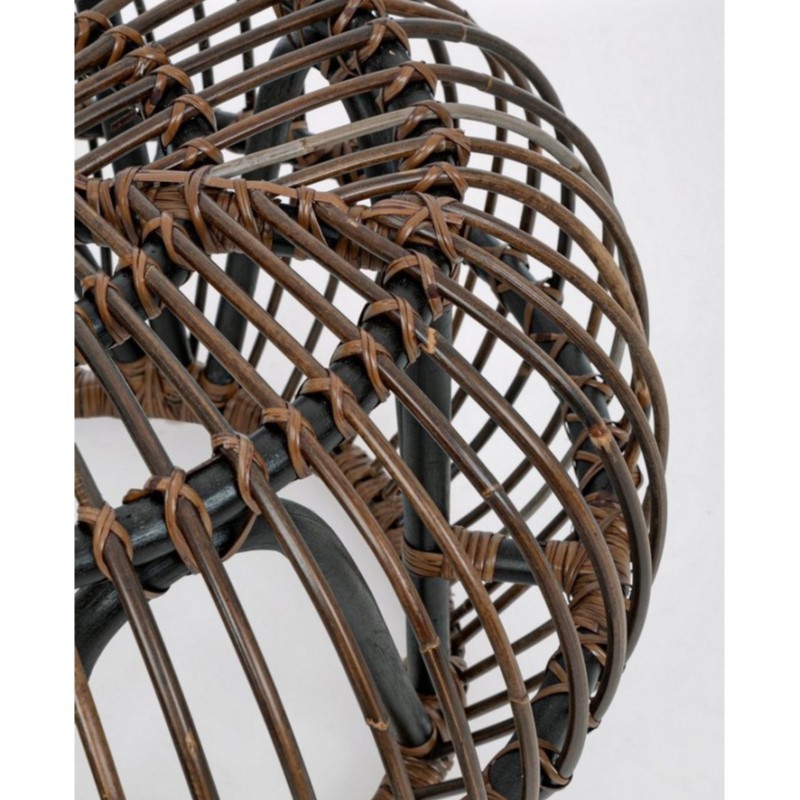 Tavolino Pouf per esterno in rattan Marrone DORADAL 65x44 cm