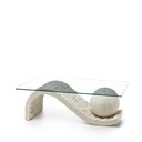 Tavolino Trasparente-Beige 70 cm x 120 cm H. 37 cm