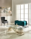 Tavolino Trasparente-Beige 70 cm x 120 cm H. 37 cm