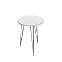 Tavolino da caffè tondo bianco con gambe in metallo nero - Misure Ø 35 x 50 h cm
