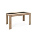 Tavolo da pranzo rovere inserto nero o bianco reversibile 138x80xh.74 cm