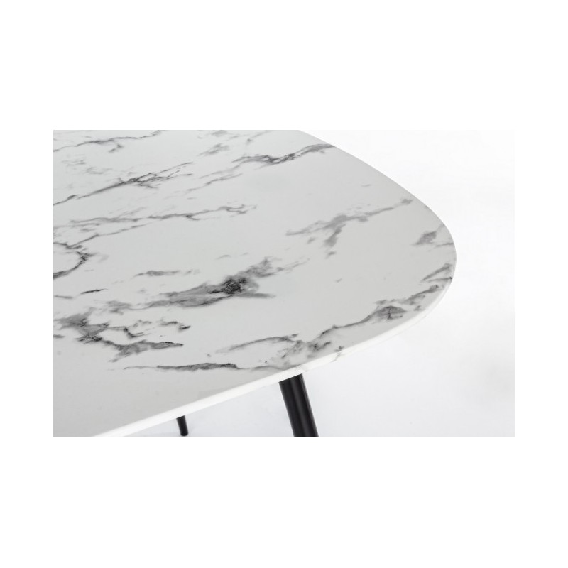 Tavolo ovale effetto marmo 110x50x45h cm