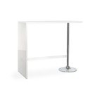 Tavolo penisola rettangolare bianco lucido con gamba cromata 120x60xh.105 cm