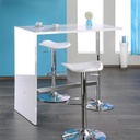Tavolo penisola rettangolare bianco lucido con gamba cromata 120x60xh.105 cm