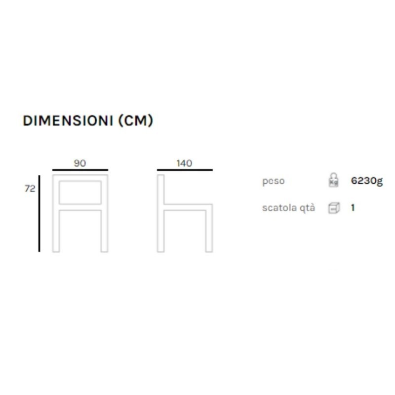Tavolo per esterno in polipropilene Tortora 140x90x h72 cm