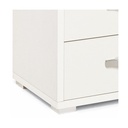 Comodino con 2 cassetti bianco frassinato in legno nobilitato 36x52xH 43