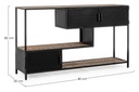 Consolle Industriale con 3 Ante e 3 Ripiani - Dimensioni: 140x35x82 cm