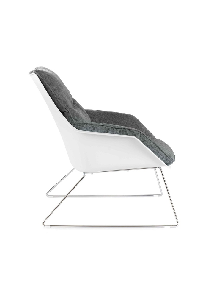 2x Poltrona in polipropilene grigio scuro 85 cm x 74 cm H. 86 cm