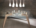  Set di 3 biocamini in acciaio grigio chiaro 10x10x8h cm - Samnite