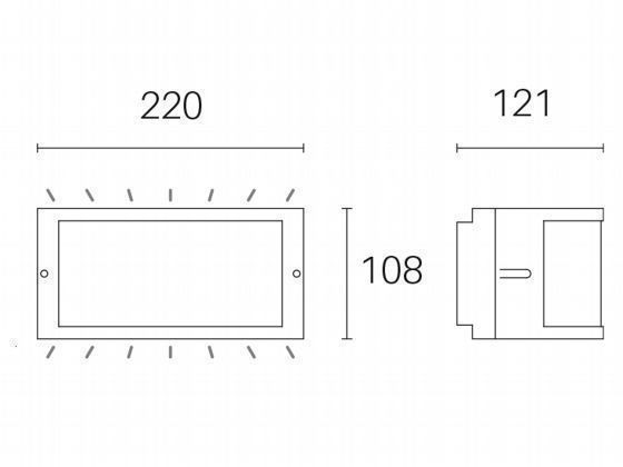 Applique 10W Led 4000K  linea petit  bianco - Samnite