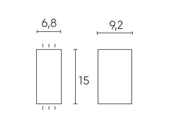Applique 2 Luci Gu10  linea bobo  acciaio - Samnite