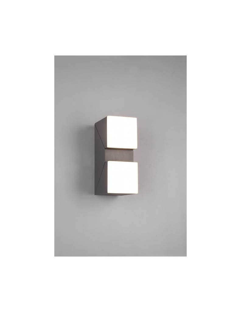 Applique Doppio Led Orientabile Avon Alluminio Antracite IP54 Trio Lighting - Samnite