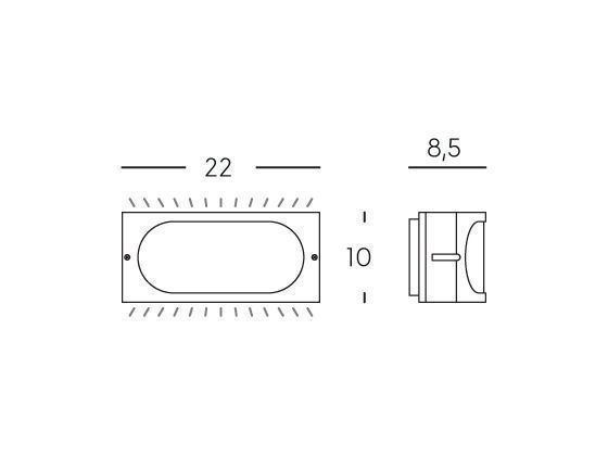 Applique E27  linea dive  caffe' - Samnite