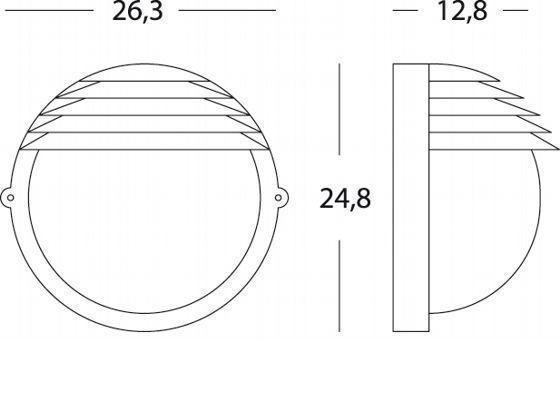 Applique Grande E27  linea palpebra tonda  bianco - Samnite
