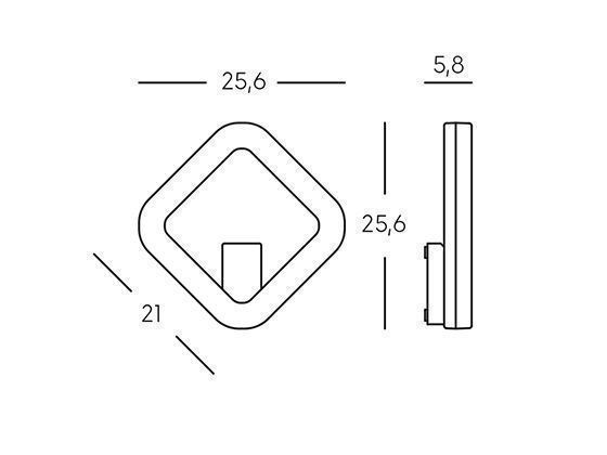 Applique Led 20W 4000K  linea quasar  bianco - Samnite