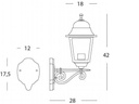 Applique Media In Alto E27  linea old  biancoargento - Samnite