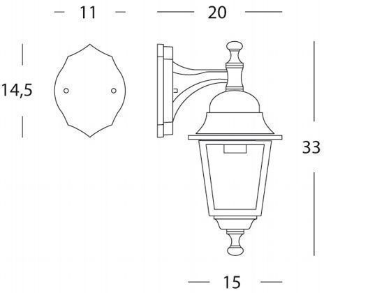 Applique Piccola In Basso E27  linea nano  bianco - Samnite