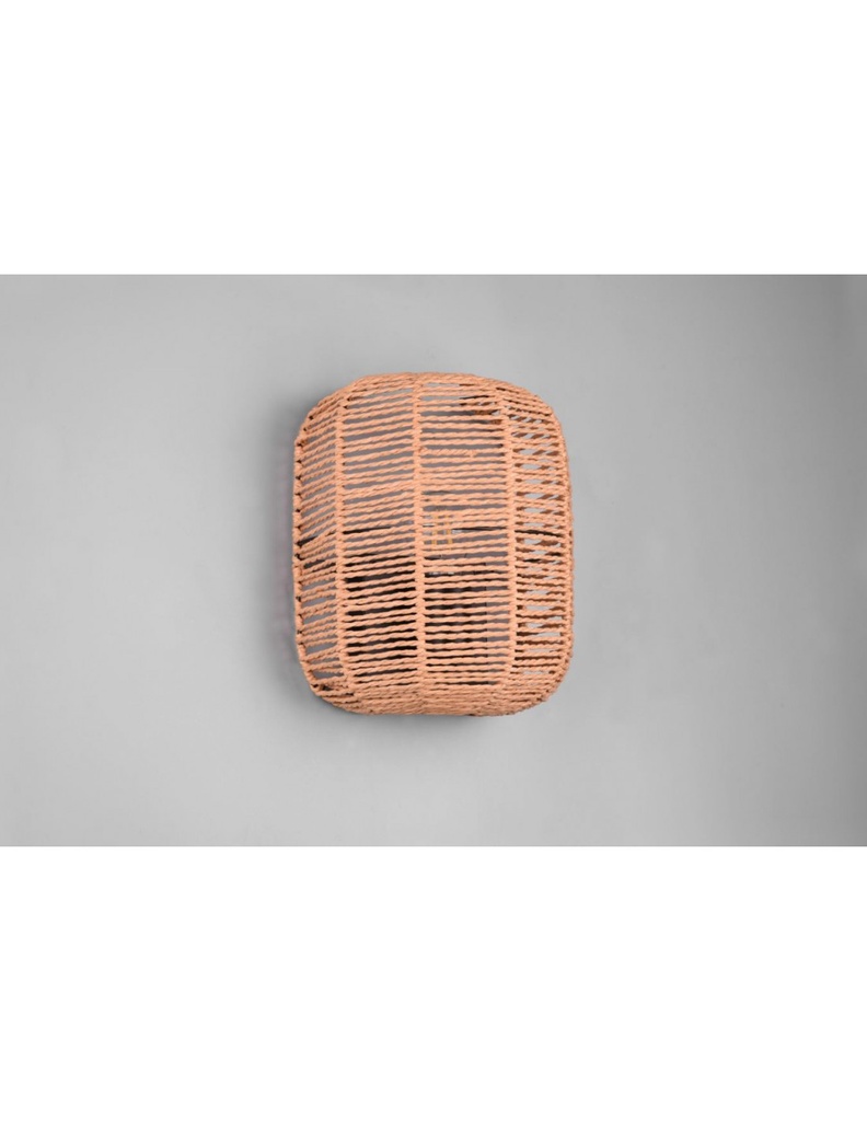Applique Runa Nero E Diffusore Sisal Marrone Trio Lighting - Samnite