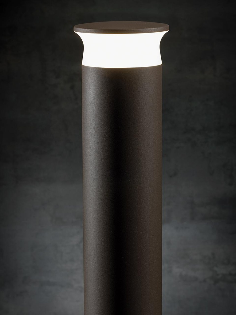 Applique in alluminio pressofuso. Diffusore in termoplastico opalino. 9W. 920 lumen. Luce naturale. 21 LED SMD 2835. IP65. caffe' - Samnite