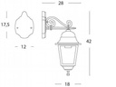 Applique Media In Basso E27  linea old  biancoargento