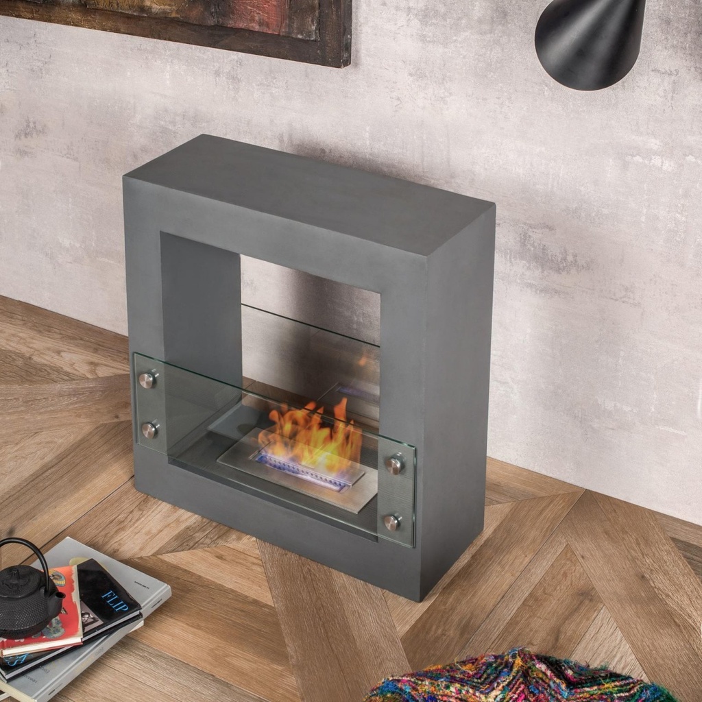 Biocamino design  da terra bioetanolo grigio cromo cm 60 x 2 h 60 - Samnite