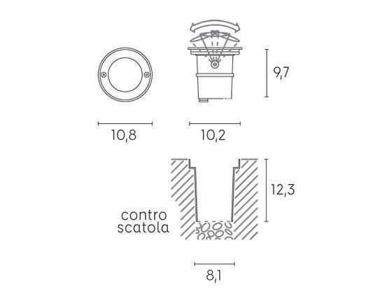 Calp.Basculante 6W Led 4000K  linea bascu  acciaio - Samnite