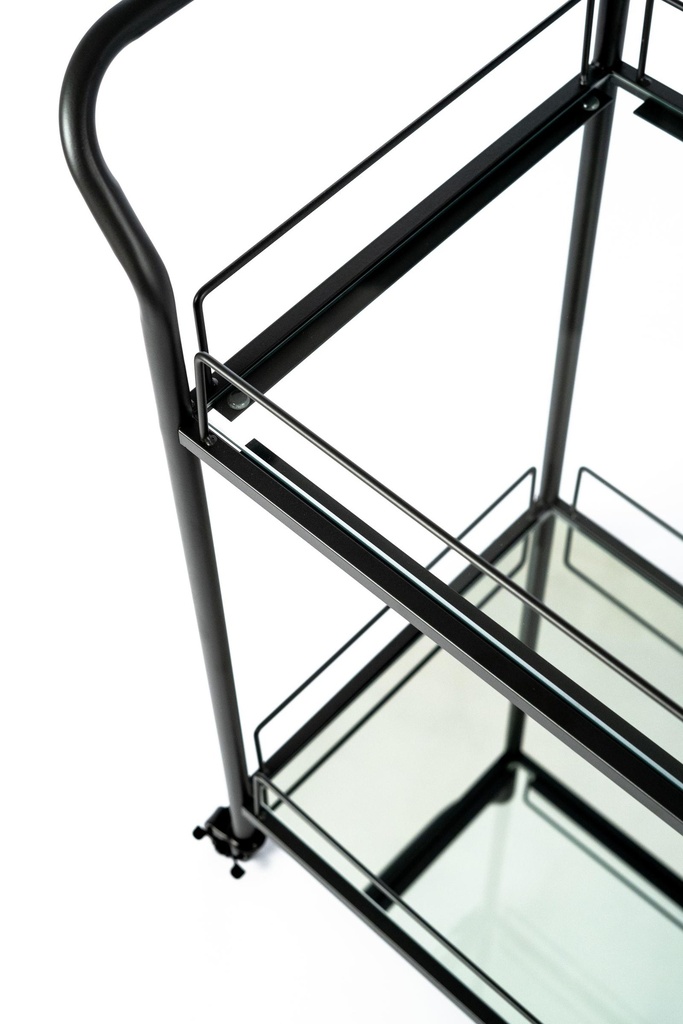 Carrello portabevande in metallo nero 40x783h cm - Samnite