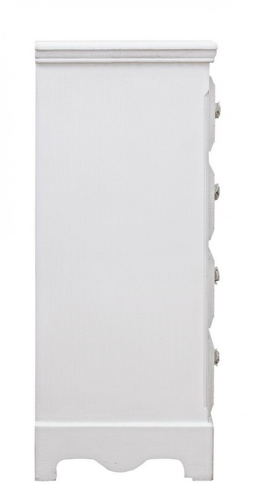 Cassettiera 4 cassetti bianco in legno stile classico - Samnite