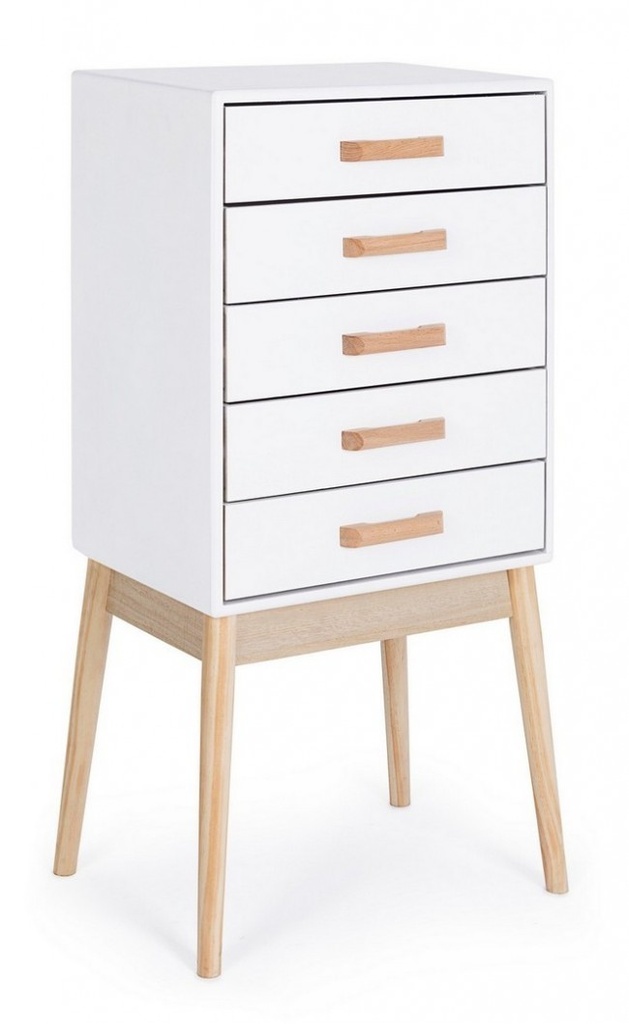Cassettiera ORDINARY bianca 5 cassetti 88h cm - Samnite