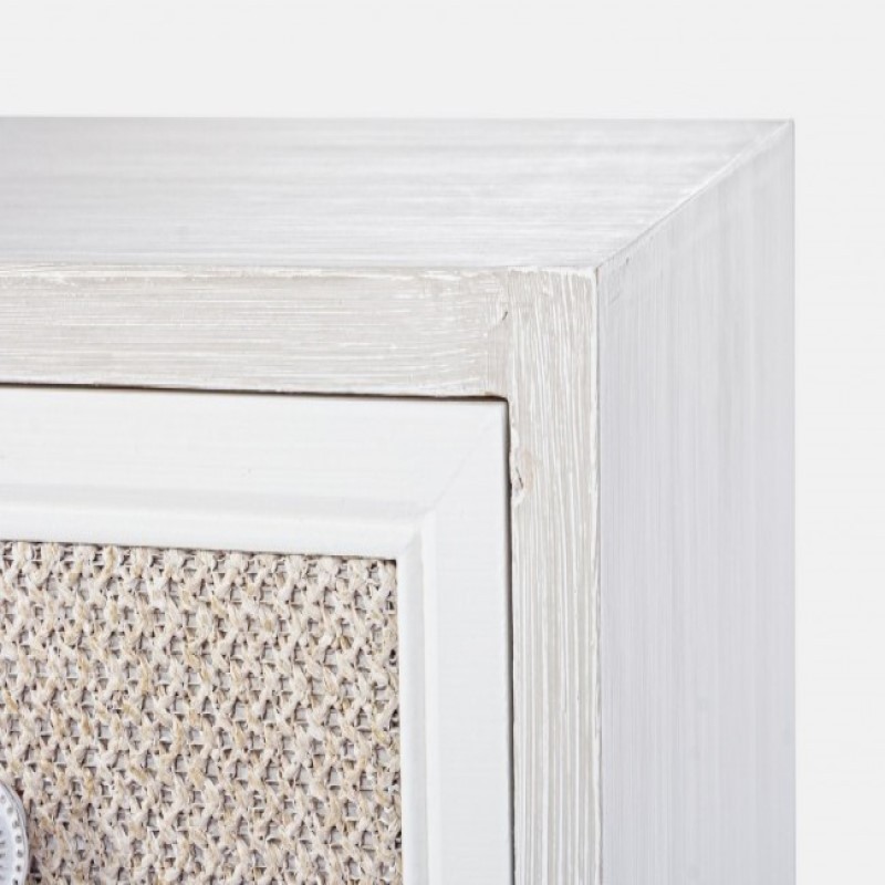Cassettiera da soggiorno in MDF tre cassetti Bianca MONTIEL 60x33x h54,5 cm - Samnite
