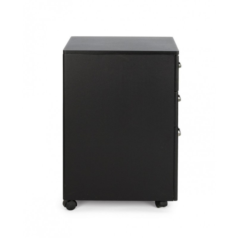 Cassettiera da ufficio in MDF tre cassetti Nero NADIR 40x44x h65 cm - Samnite