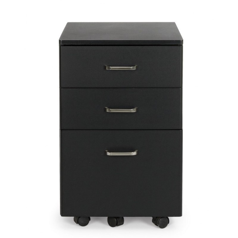 Cassettiera da ufficio in MDF tre cassetti Nero NADIR 40x44x h65 cm - Samnite