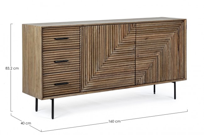 Credenza 2 ante 3 cassetti in legno Darsey - Samnite