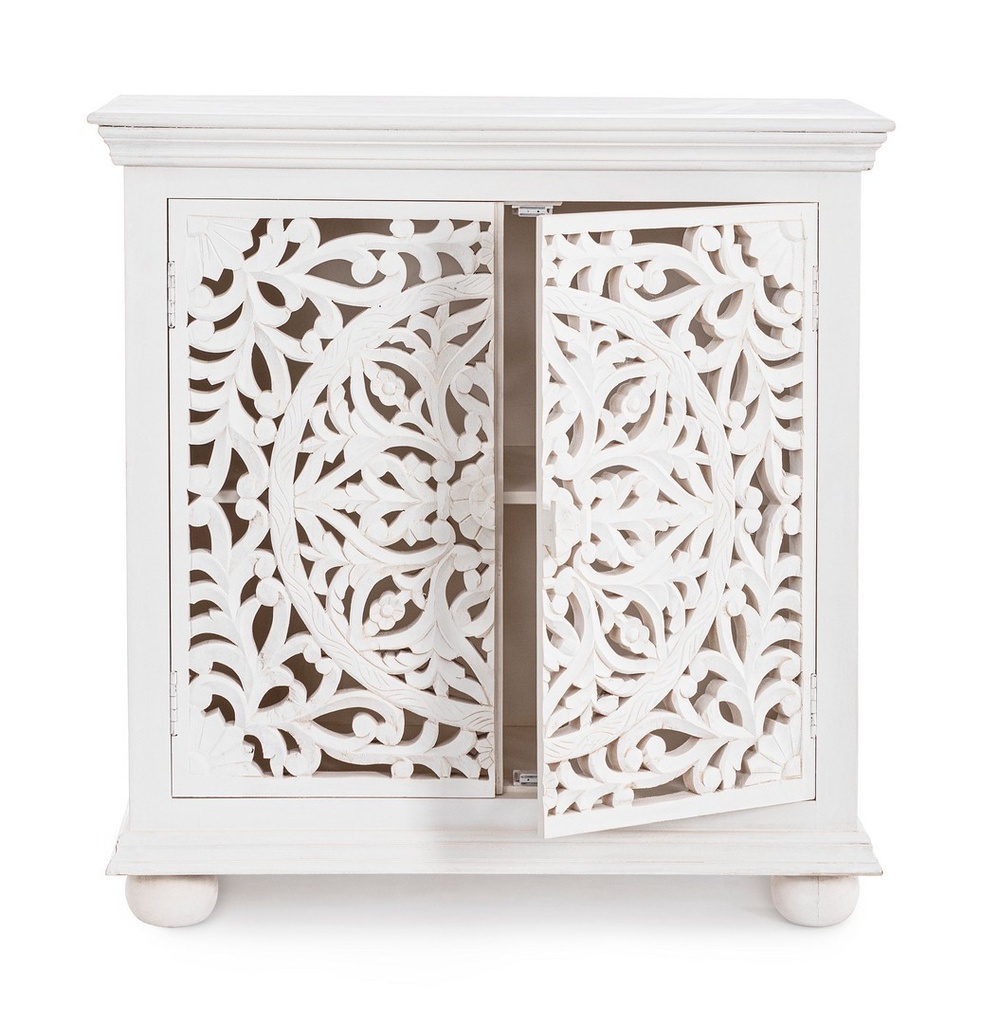 Credenza 2 ante legno bianco Alinta cm 96 x 43 x 98 - Samnite