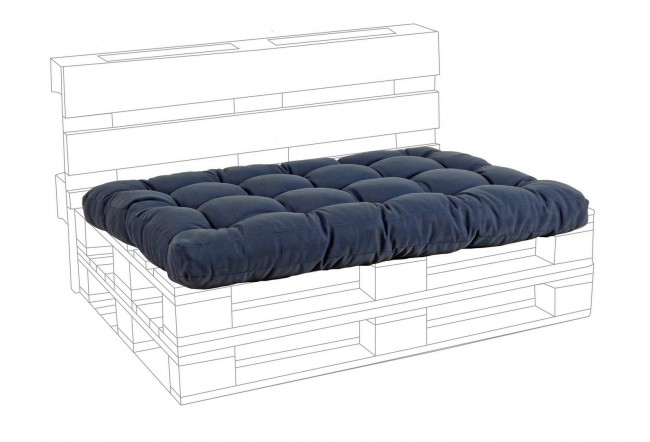 Cuscino in tessuto seduta pallet Poly denim blu - Samnite