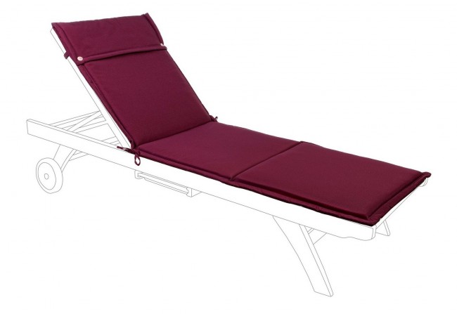 Cuscino lettino esterno  in tessuto sfoderabile bordeaux Poly - Samnite