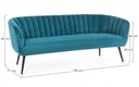 Divano 3 posti blu pavone - Samnite