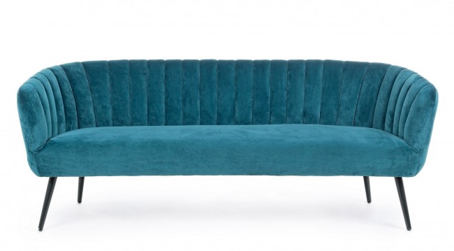 Divano 3 posti blu pavone - Samnite