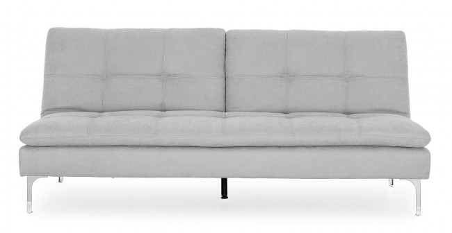 Divano Letto 3 Posti Leon Grigio Chiaro in tessuto L190 cm - Samnite