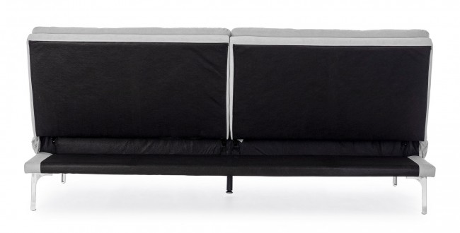 Divano Letto 3 Posti Leon Grigio Chiaro in tessuto L190 cm - Samnite