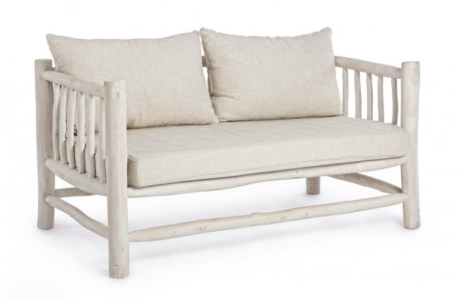 Divano con cuscini Sahel in legno teak - Samnite