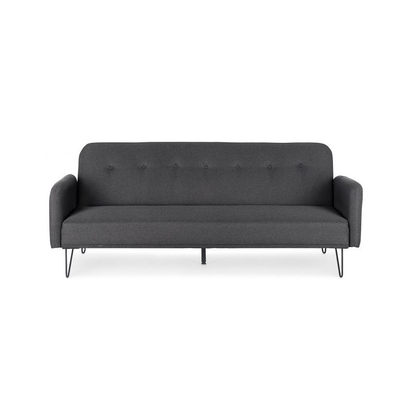 Divano letto tre posti in tessuto Nero BRIDJET 200x82x h81 cm - Samnite