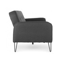 Divano letto tre posti in tessuto Nero BRIDJET 200x82x h81 cm - Samnite