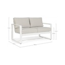Divano per esterno due posti Bianco MERRIGAN 134x78x h84 cm - Samnite