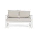 Divano per esterno due posti Bianco MERRIGAN 134x78x h84 cm - Samnite