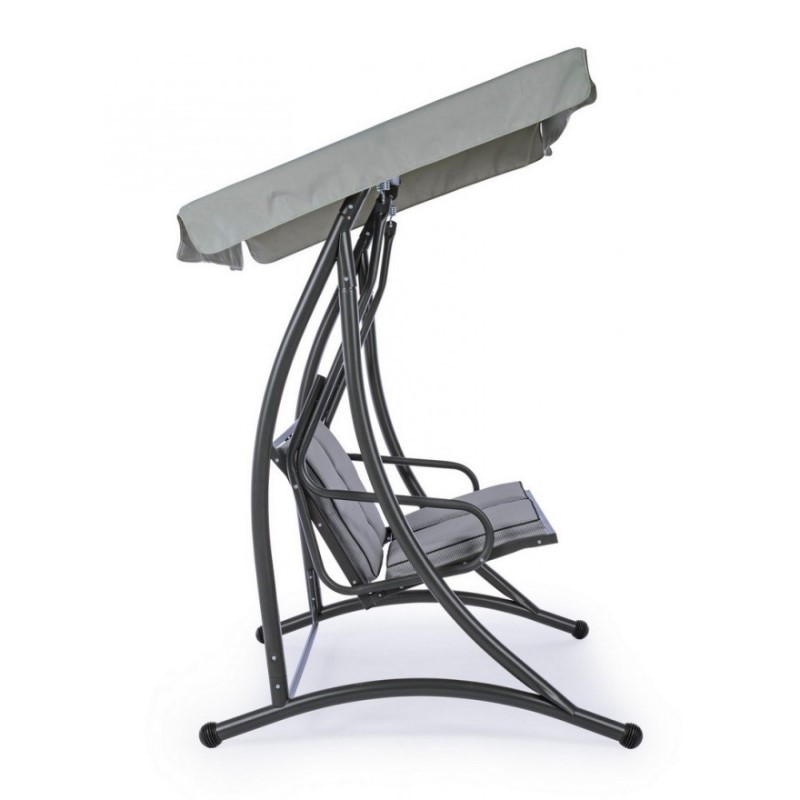 Dondolo in acciaio due posti Antracite GRELY 145x120x h185 cm - Samnite