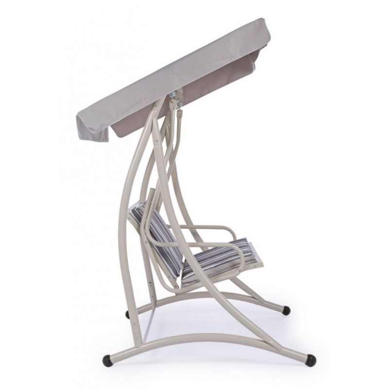Dondolo in acciaio due posti Avorio GRELY 145x120x h185 cm - Samnite